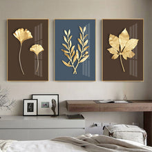 Load image into Gallery viewer, Golden Plant Wall Art Canvas