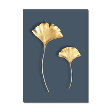 Load image into Gallery viewer, Golden Plant Wall Art Canvas