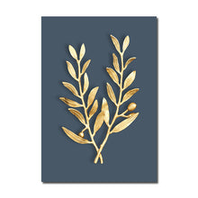 Load image into Gallery viewer, Golden Plant Wall Art Canvas