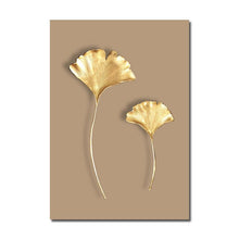 Load image into Gallery viewer, Golden Plant Wall Art Canvas