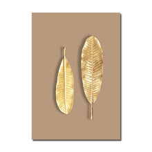 Load image into Gallery viewer, Golden Plant Wall Art Canvas