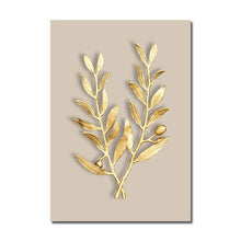 Load image into Gallery viewer, Golden Plant Wall Art Canvas