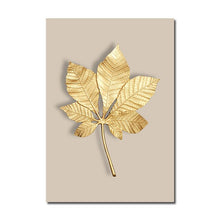 Load image into Gallery viewer, Golden Plant Wall Art Canvas