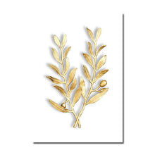 Load image into Gallery viewer, Golden Plant Wall Art Canvas