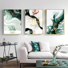 Load image into Gallery viewer, Green Ink Wall Art Canvas