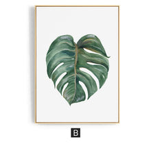 Load image into Gallery viewer, Green Leaf Wall Art Canvas