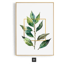 Load image into Gallery viewer, Green Leaf Wall Art Canvas