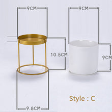 Load image into Gallery viewer, White and Gold Pot
