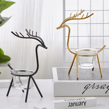 Load image into Gallery viewer, 2 Set Silver and Gold Deer Candlestick
