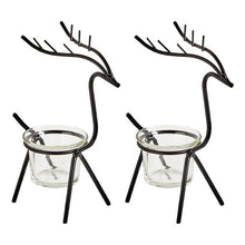 Load image into Gallery viewer, 2 Set Silver and Gold Deer Candlestick
