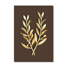 Load image into Gallery viewer, Golden Plant Wall Art Canvas
