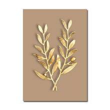 Load image into Gallery viewer, Golden Plant Wall Art Canvas
