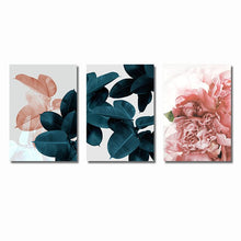 Load image into Gallery viewer, Pink and Green Flowers Wall Art Canvas
