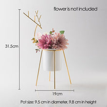 Load image into Gallery viewer, Deer Ceramic White Pot
