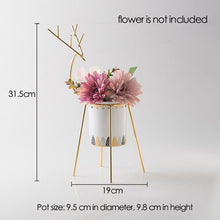 Load image into Gallery viewer, Deer Ceramic White Pot
