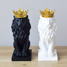 Load image into Gallery viewer, Black and White Lion Sculpture
