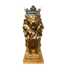Load image into Gallery viewer, Black and White Lion Sculpture
