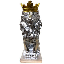 Load image into Gallery viewer, Black and White Lion Sculpture
