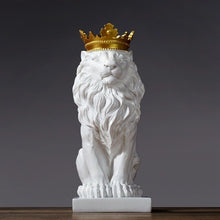 Load image into Gallery viewer, Black and White Lion Sculpture
