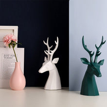 Load image into Gallery viewer, Black and White Deer Sculpture
