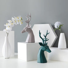 Load image into Gallery viewer, Black and White Deer Sculpture
