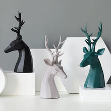 Load image into Gallery viewer, Black and White Deer Sculpture
