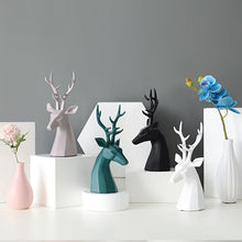 Load image into Gallery viewer, Black and White Deer Sculpture
