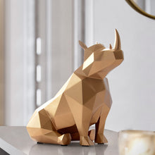 Load image into Gallery viewer, Gold Rhino Sculpture
