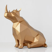 Load image into Gallery viewer, Gold Rhino Sculpture
